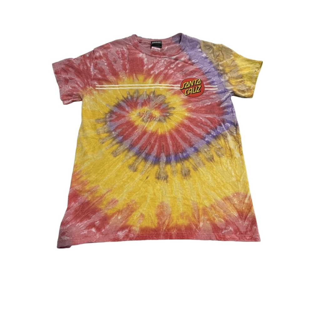 Santa Cruz T-Shirt Size S Yellow Red Tie Dye - Picture 3 of 5